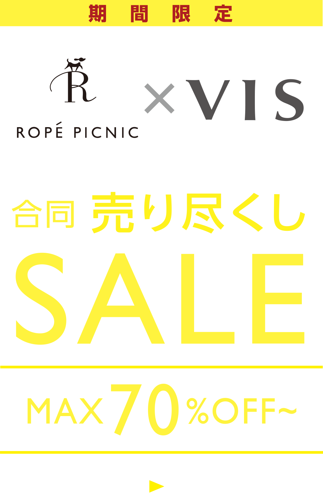 ROPE PICNIC VIS　合同売り尽くしSALE MAX70%OFF~　3.16satから3.18monまで